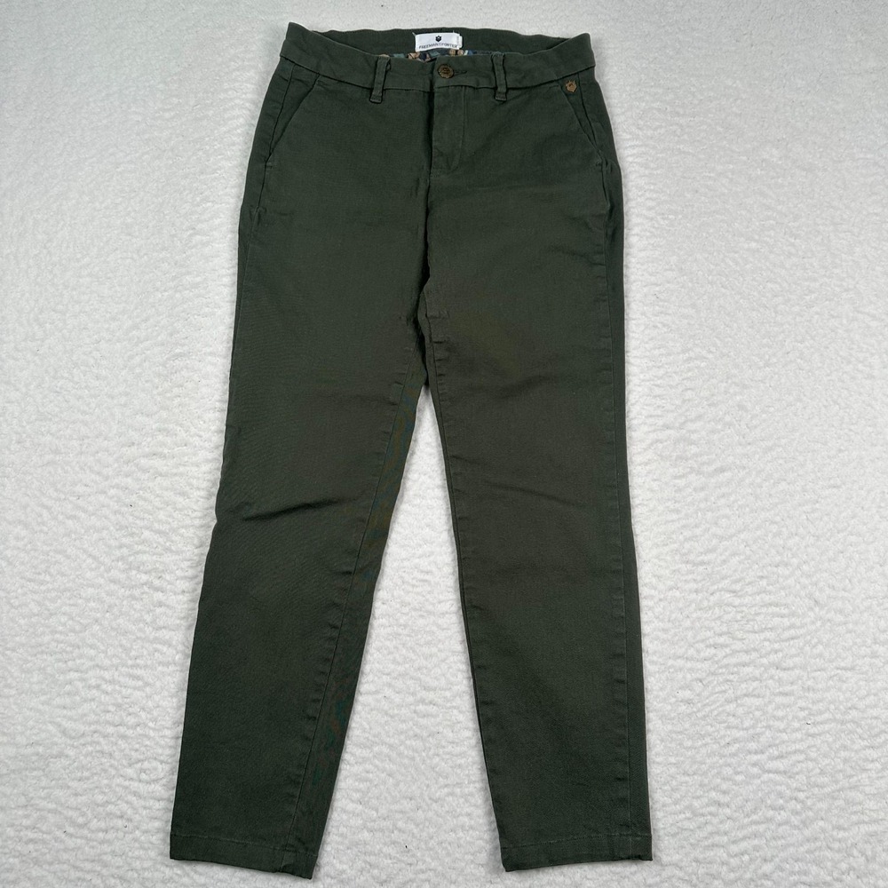 Freeman T Porter Claudia Felicita Pants Womens 25 Chino Stretch Olive‎ Green